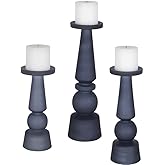 Uttermost Cassiopeia Midnight Blue Pillar Candle Holders Set of 3