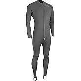 Sharkskin Men's Grey Union Suit, Sleeveless, Zipper, XXS
