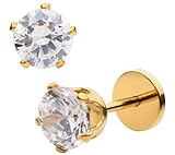ComfyEarrings 6mm CZ Earrings Flat Back