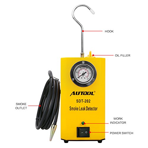 AUTOOL SDT-202 Automotive Fuel Leak Detector 12V Car Leak Locator Tester Support EVAP Car Fuel Leak Detector SDT202 Car Pipe Leak Tester for All Vehicle