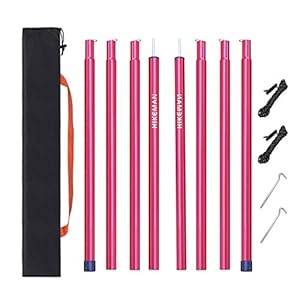 HIKEMAN Set van 2 telescopische tentstokken, stalen telescoopstang voor tent, tarps, voortent, caravan, campingbus…