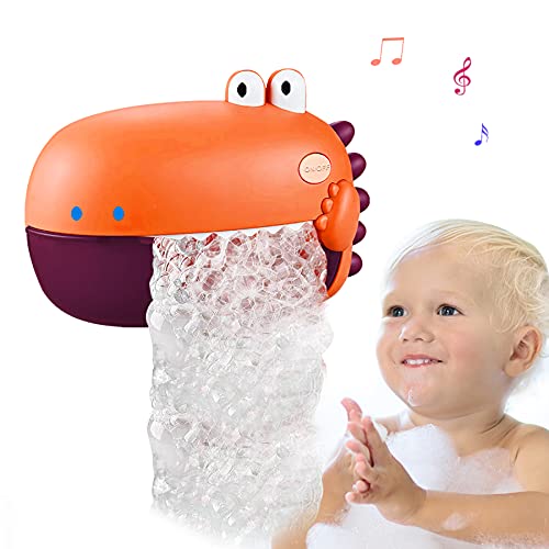 PALA PERRA Bath Bubble Machine, Cute Dinosaur Baby Bath Toys, Bath