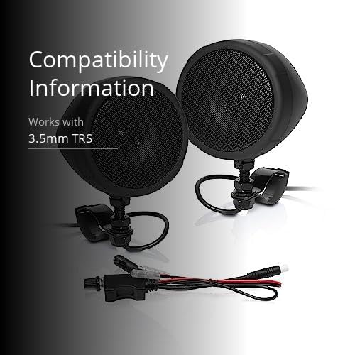 BOSS Audio Systems MCBK425BA 3 Inch Motorcycle Speakers – Built-in Bluetooth Amplifier, Weatherproof, Volume Control, ATV UTV Compatible