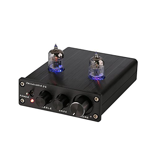 Signstek Digital Audio Preamp/Preamplifier with 6J1 Vacuum Tube for High Fidelity Audio, Pre-Amp with Rotary Button for Treble, Bass, Volume