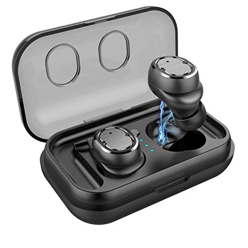 Wireless Earbuds, Latest Bluetooth 5.0 True Wireless Bluetooth Earbuds 20H Playtime 3D Stereo Sound Wireless Headphones, waterproof Sports Wireless Earbuds,Built-in Mic(black)