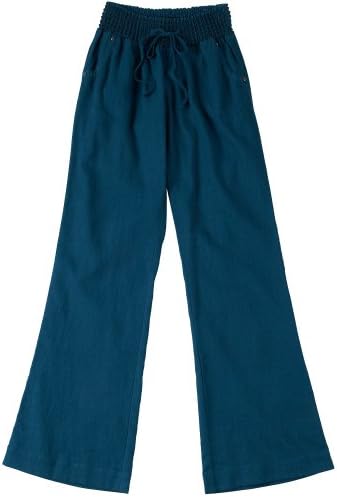 Tyte Women's Solid Smocked Waist Linen Pants