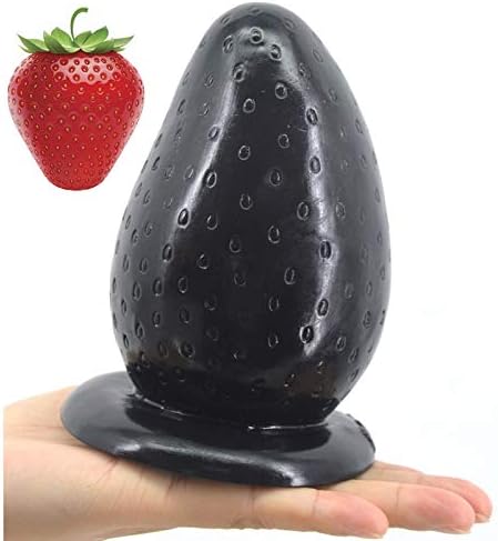 Tiedan001 Durable Very Useful Big Blockage with Suction Cup Strawberry Blockage Anus Comfortable Partical Huge 3" Thick Blockage Stuffed Stopper Knead,Black tiedan001