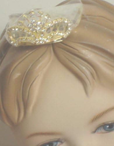 Gold Plated with Sparkling Rhinestone Crystals Loaded Tiara on Comb