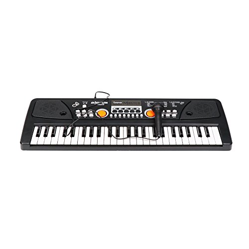 aPerfectLife Chargable Piano Keyboard for Kids, 49 Keys Multi-Function Electronic Kids Piano Keyboard Educational Toy Organ for Beginners and Kids with Charging Function (Black)