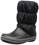 crocs Women's Winter Puff Boot Wom Snow Boot, Black/Charcoal, 6 M US