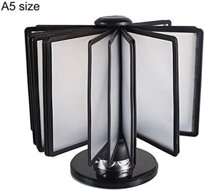 Mnjin Folder Presentation Folder, Wall Display Unit With Tabs And Phone Holders 20 Panels A4/A5 - Black (Size : A5 size)