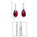 EleQueen 925 Sterling Silver CZ Teardrop Shepherd Hook Dangle Earrings Fuchsia Made with Austrian Crystal for Women Girl, Valentine's Day/Mother's Day/Christmas Jewelry Gift for Girlfriend/Mom