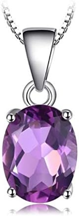 Splendid 1.7ct Oval Cut Natural Amethyst 925 Sterling Silver Pendant Neclace