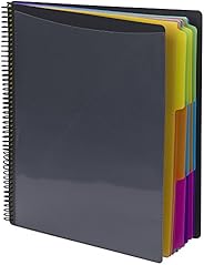 24 Pocket Poly Project Organizer, Letter Size, 1/3-Cut tab, Gray with Bright Colors