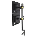 Fleximounts D1DV Full Motion Vertical Dual Desk Mounts Stand for 2 Screens up to 27 inch LCD Monitor POS Mount
