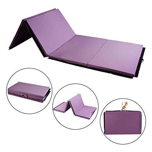ZENOVA Gymnastics Mats for Tumbling 4'x6' Folding Exercise Mat 4 Panel Lightweight Gym Floor Mats for Workout and Exercise