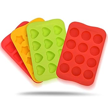 Cratone 4 Pack Silicone Ice Cube Trays Easy Release Ice Cube Mold Containers Silicone Ice Cube Maker Ice Ball Maker For Cocktail Whiskey 16X10.5X1.6CM