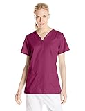 Cherokee Women's WW Flex V-Neck Scrub Top, Wine, Medium