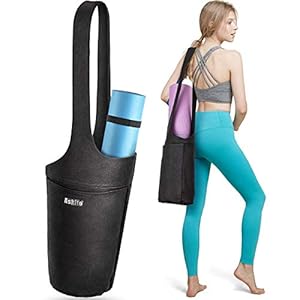 ASKITO Yoga Mat Bag Yoga Mat Tote Sling Carrier w/Large Side Pocket & Zipper Pocket | Fits Most Size Mats