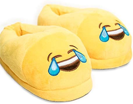 ANKIT Emoji Bedroom Slippers - Cute Smiley Plush Slippers Women Girls Kids Teens One Size