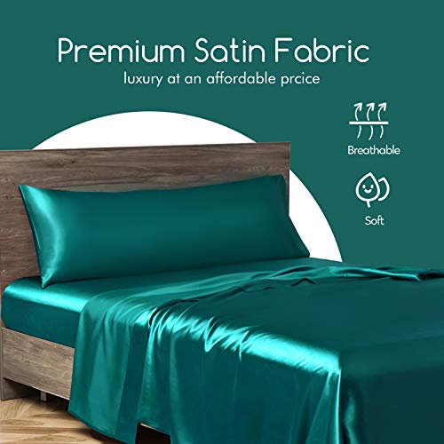 MR&HM Satin Body Pillow Cover, 20x54 inches Body Pillow Case for Adults, Silk Satin Cooling Body