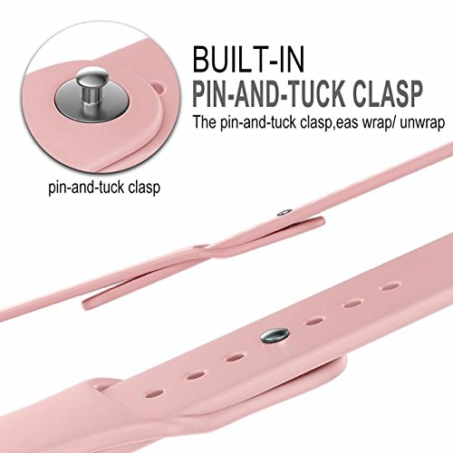 AdMaster Silicone Compatible for Apple Watch Band and Replacement Sport iwatch Accessories Bands Series 4 3 2 1 Pink Sand 42mm/44mm M/L - Thumbnail 2