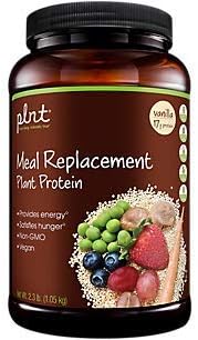 plnt Vanilla Meal Replacement Powder Vegan NonGMO Plant Protein That Provides Energy Satisfies Hunger, 16g of Protein Per Serving (2.4 Pound Powder)