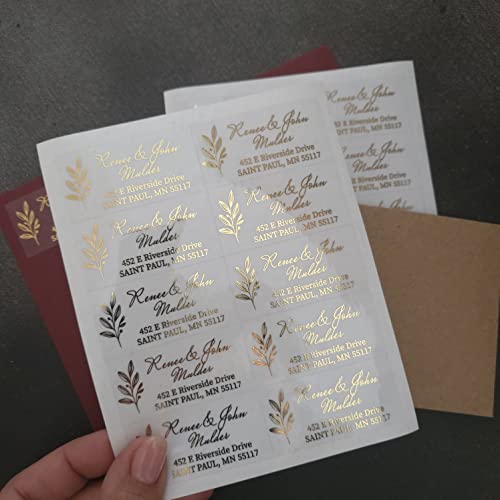 XOXOKristen Gold Return Address Label Stickers with Leaf, Envelope ...