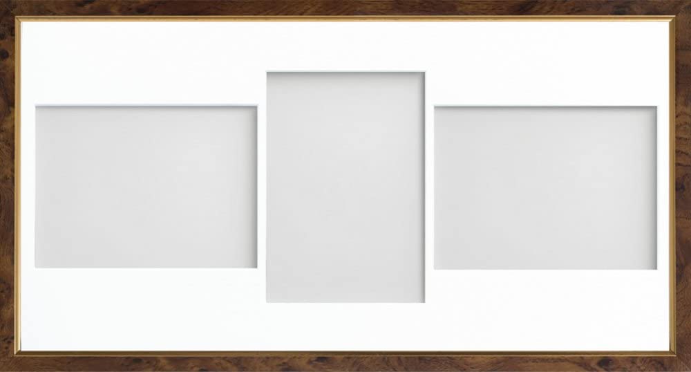 Frame Company Drayton Multi Aperture Photo Frame, Walnut, 20x10 for 7x5 inch (x3 LPL)