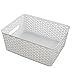 Hommp 4-Pack Plastic Storage Bin, Stackable Pantry Organizer Bins, White