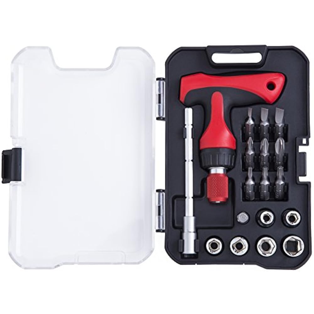 18piece THandle Ratcheting Screwdrivers Set With Multi Bits Sockets