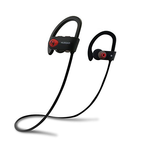 Hussar Bluetooth Headphones, Wireless Sports Earphones with Mic, IPX7 Waterproof, HD Sound with Bass, Noise Cancelling, Secure Fit, 8 hours playtime for iPhone Android (New Magicbuds)