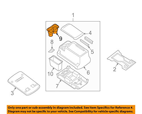 Nissan 2004-2014 Titan & Armada Black Center Console Rubber Mat Liner OEM New 96975-7S010