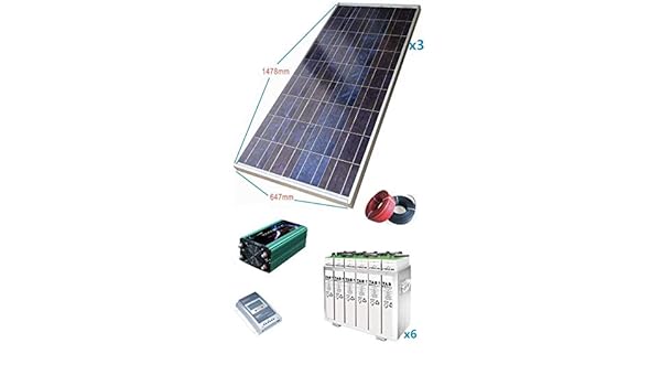 Kit Solar 12v Plus 450w Hora Inversor 3000w Opzs 2v 345AH: Amazon ...