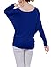 H2H Womens Comfy Soft Cool Boat Neck Solid Long Sleeve Dolman Drape Top Tee