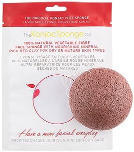 Puff Sponge French Red Clay 1 pc by Konjac Sponge Company