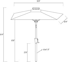 Amazon Com C Hopetree Rectangular Outdoor Patio Umbrella With Solar Led Lights 6 5 X 10 Ft Aqua Blue Garden Outdoor