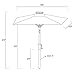 C-Hopetree 6.5 x 10 ft Rectangular Outdoor Patio Market Table Umbrella with Solar LED Lights, Aqua Blue