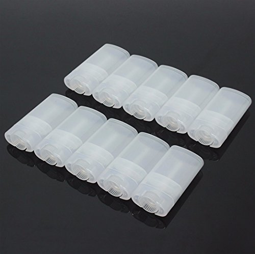 Black Menba Empty Oval Deodorant Lip Lipstick Balm Tubes Containers Plastic 20PCS 15ML Transparent (15ml, transparent)
