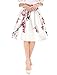 Woman Floral Prints High Waist Pleated A Line Midi Skirt White / S