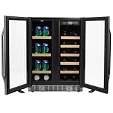 EdgeStar 24 Inch Built-In Wine and Beverage Cooler with French Doors
