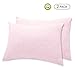 Zenssia Organic Cotton Toddler Pillowcase/Travel Pillowcase Pack of 2 Set 13x18 Inches with Envelope Closure - Soft & Breathable Baby Pillow Case Cover Solid Pink