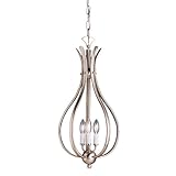 2531NI Dover 3LT Foyer Pendant, Brushed Nickel Finish