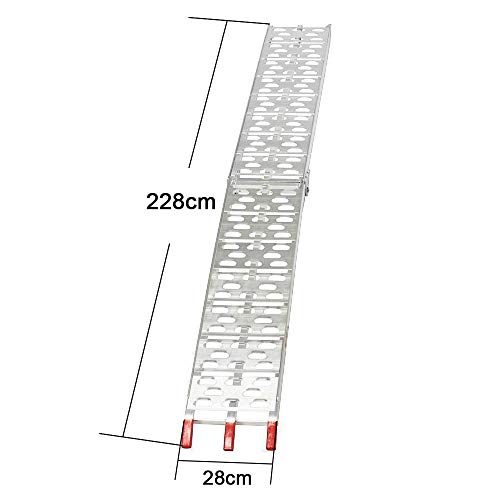 LIEKUMM 1x Klappbar Auffahrrampe, 340kg Faltbare Alu Verladerampe, 222.5CM Motorradrampe für Motorrad oder Mofa – Bild 4