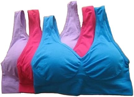 WELVT Women's Summer Gym Outdoor Colorful Sports Bra Set With Removable Pad 3X-Large
