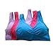 BADI NA Women's Comfort Revolution Wirefree Bra Blue & Purple & Rose(3 Pack) XXL