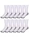 12 Pair Mens Active Performance Casual Dress Crew Cotton Socks Mid Calf White