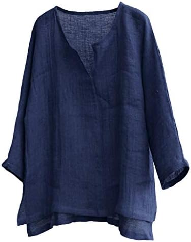 Women Blouse Fashion Loose Plus Size Loose Linen Short Sleeved Shirt Vintage Blouse Tank Tops for Women