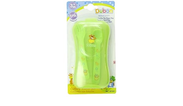 Amazon.com : Bebe Dubon Fork and Spoon with Travel Case, Colors May Vary by bebe : Baby