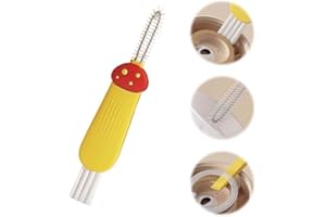 WARSPOT 3 in 1 Cup Lid Cleaning Brush, 2024 Multifunctional Crevice Portable Cup Lid Cleaning Brush for Bottle Gap Tight Spaces Cup (C-Yellow)